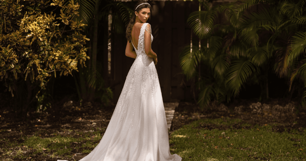 Bride in her wedding dress