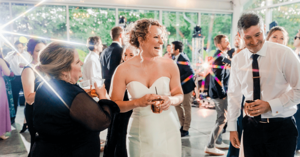 Wedding reception showing people enjoying themselves